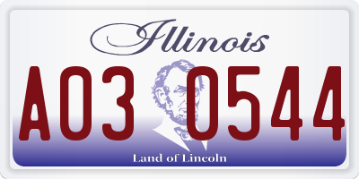 IL license plate A030544
