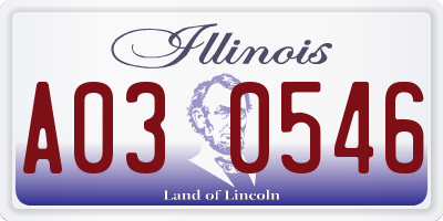 IL license plate A030546