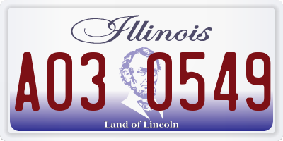 IL license plate A030549