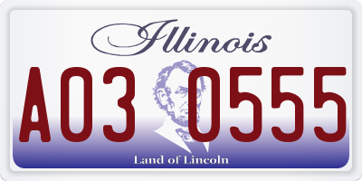 IL license plate A030555