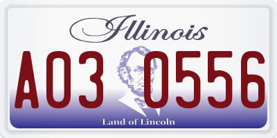 IL license plate A030556