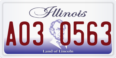IL license plate A030563