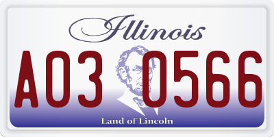 IL license plate A030566