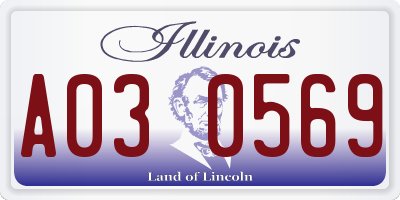 IL license plate A030569