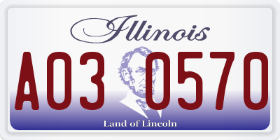 IL license plate A030570