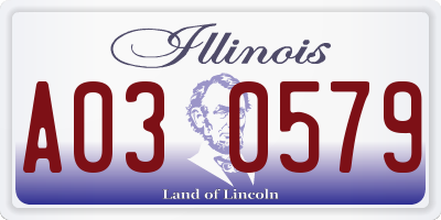 IL license plate A030579