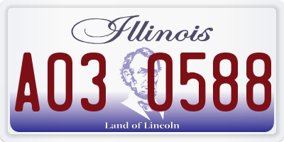 IL license plate A030588