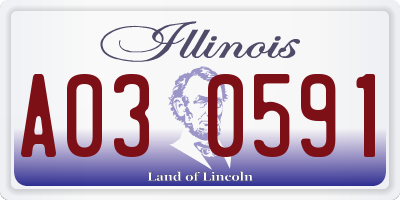 IL license plate A030591