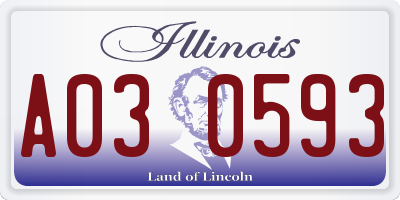 IL license plate A030593