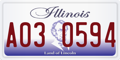 IL license plate A030594