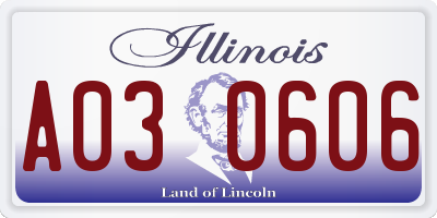 IL license plate A030606