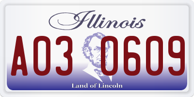 IL license plate A030609