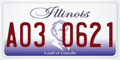 IL license plate A030621