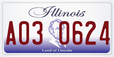 IL license plate A030624