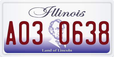 IL license plate A030638