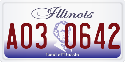 IL license plate A030642