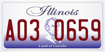 IL license plate A030659