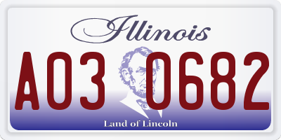 IL license plate A030682