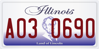 IL license plate A030690