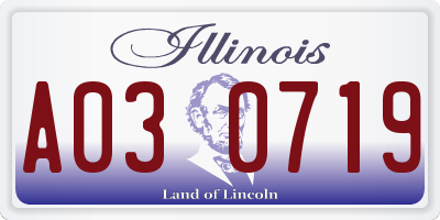 IL license plate A030719