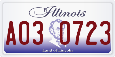 IL license plate A030723