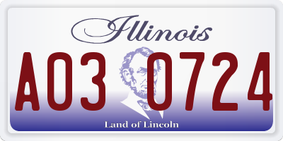 IL license plate A030724