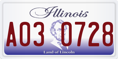 IL license plate A030728
