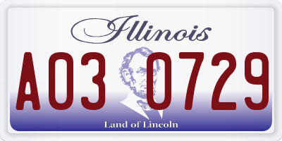 IL license plate A030729