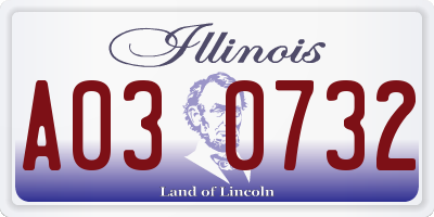 IL license plate A030732