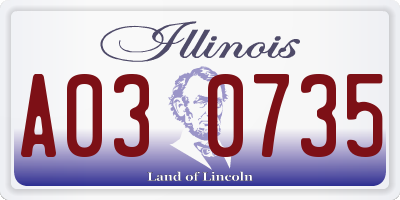 IL license plate A030735