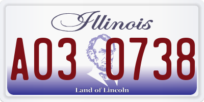 IL license plate A030738