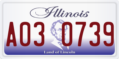 IL license plate A030739