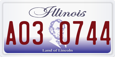 IL license plate A030744