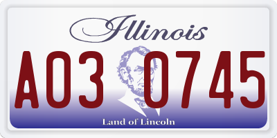 IL license plate A030745