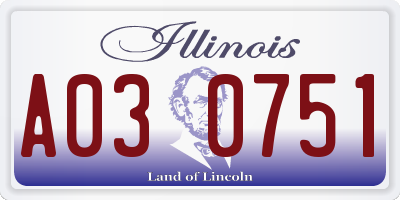 IL license plate A030751