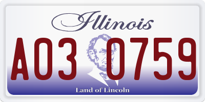 IL license plate A030759