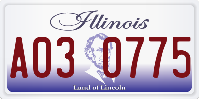 IL license plate A030775