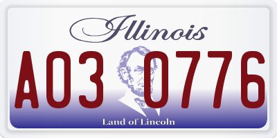 IL license plate A030776