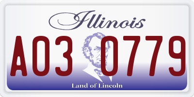 IL license plate A030779