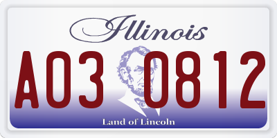 IL license plate A030812