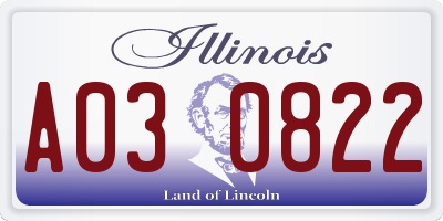 IL license plate A030822