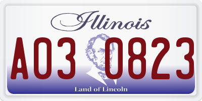 IL license plate A030823