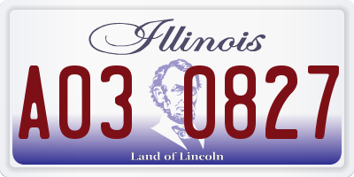 IL license plate A030827