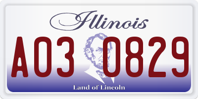 IL license plate A030829