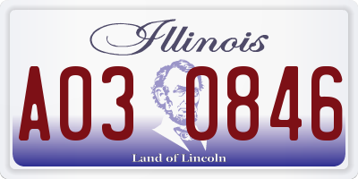 IL license plate A030846