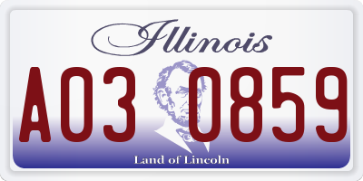 IL license plate A030859