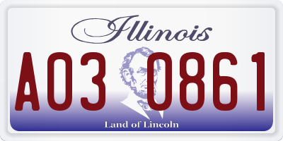 IL license plate A030861
