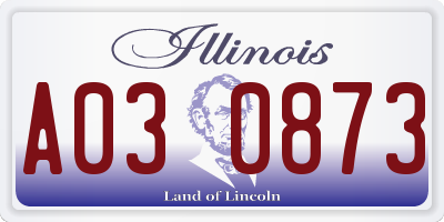 IL license plate A030873
