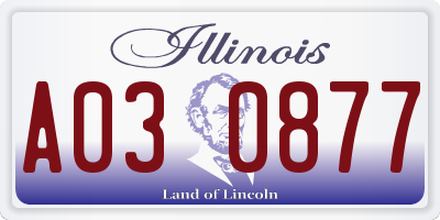 IL license plate A030877