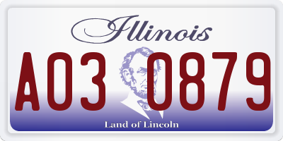IL license plate A030879